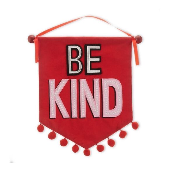 New Way To Celebrate Valentine Red Be Kind Banner Hanging Fabric Wall Decoration - Picture 1 of 5